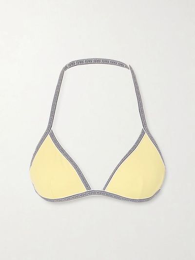 VERSACE Greca-printed triangle bikini top
