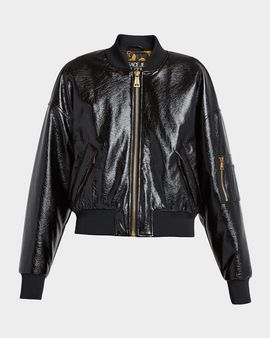 Versace Jeans Couture Faux Leather Bomber Jacket