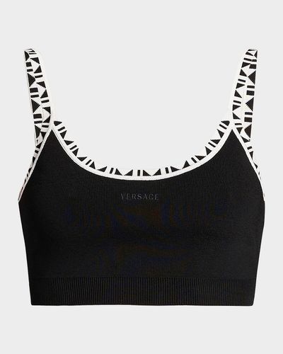 Versace Jeans Couture La Vacanza Graphic Trim Crop Top