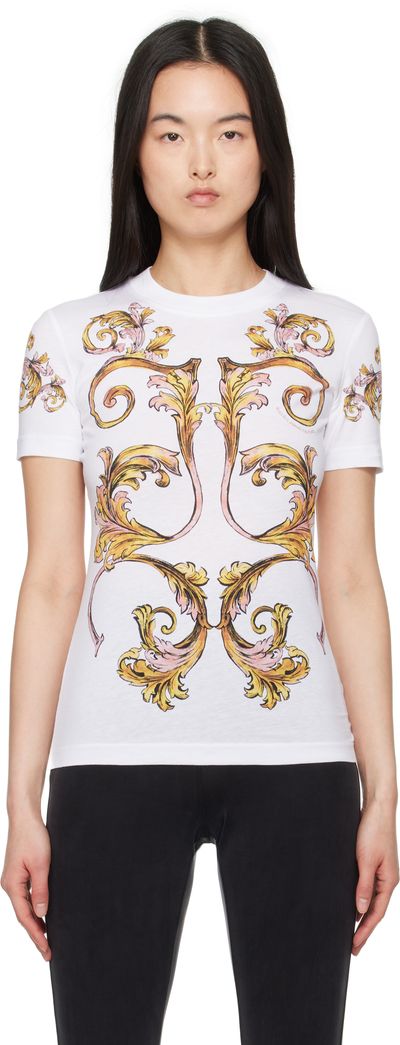 Versace Jeans Couture Versace Jeans Couture White Outline Barocco T-shirt