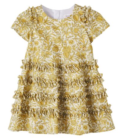 Versace Kids Versace Kids Baby floral ruffled cotton poplin dress