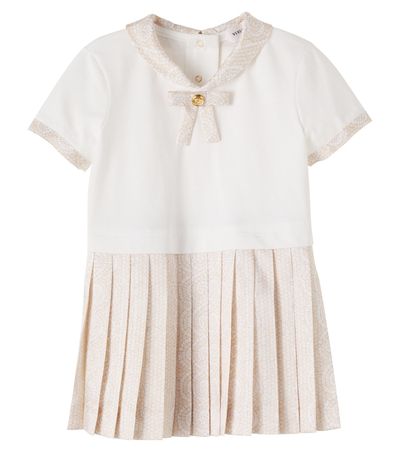 Versace Kids Versace Kids Baby Greca cotton jersey and twill dress