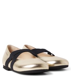 Versace Kids Versace Kids Baby metallic leather ballet flats