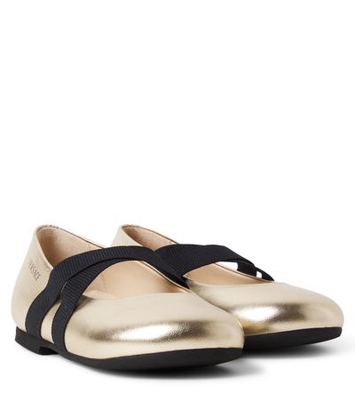 Versace Kids Versace Kids Baby metallic leather ballet flats