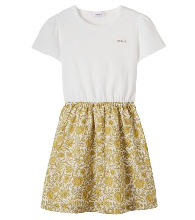 Versace Kids Versace Kids Floral cotton piqué and poplin dress