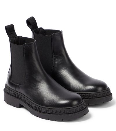 Versace Kids Versace Kids Greca leather Chelsea boots