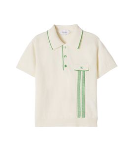 Versace Kids Versace Kids Greca linen and cotton polo shirt