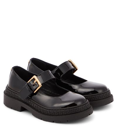 Versace Kids Versace Kids La Medusa patent leather Mary Jane flats
