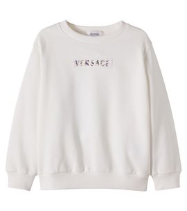 Versace Kids Versace Kids Logo beaded cotton jersey sweatshirt