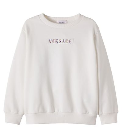 Versace Kids Versace Kids Logo beaded cotton jersey sweatshirt