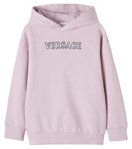 Versace Kids Versace Kids Logo embroidered cotton jersey hoodie