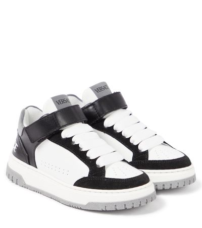 Versace Kids Versace Kids Logo leather sneakers