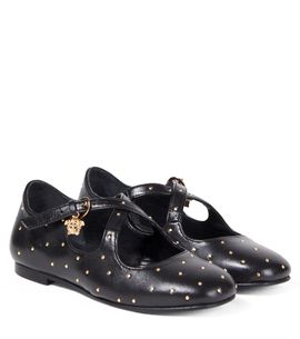 Versace Kids Versace Kids Medusa studded leather Mary Jane flats