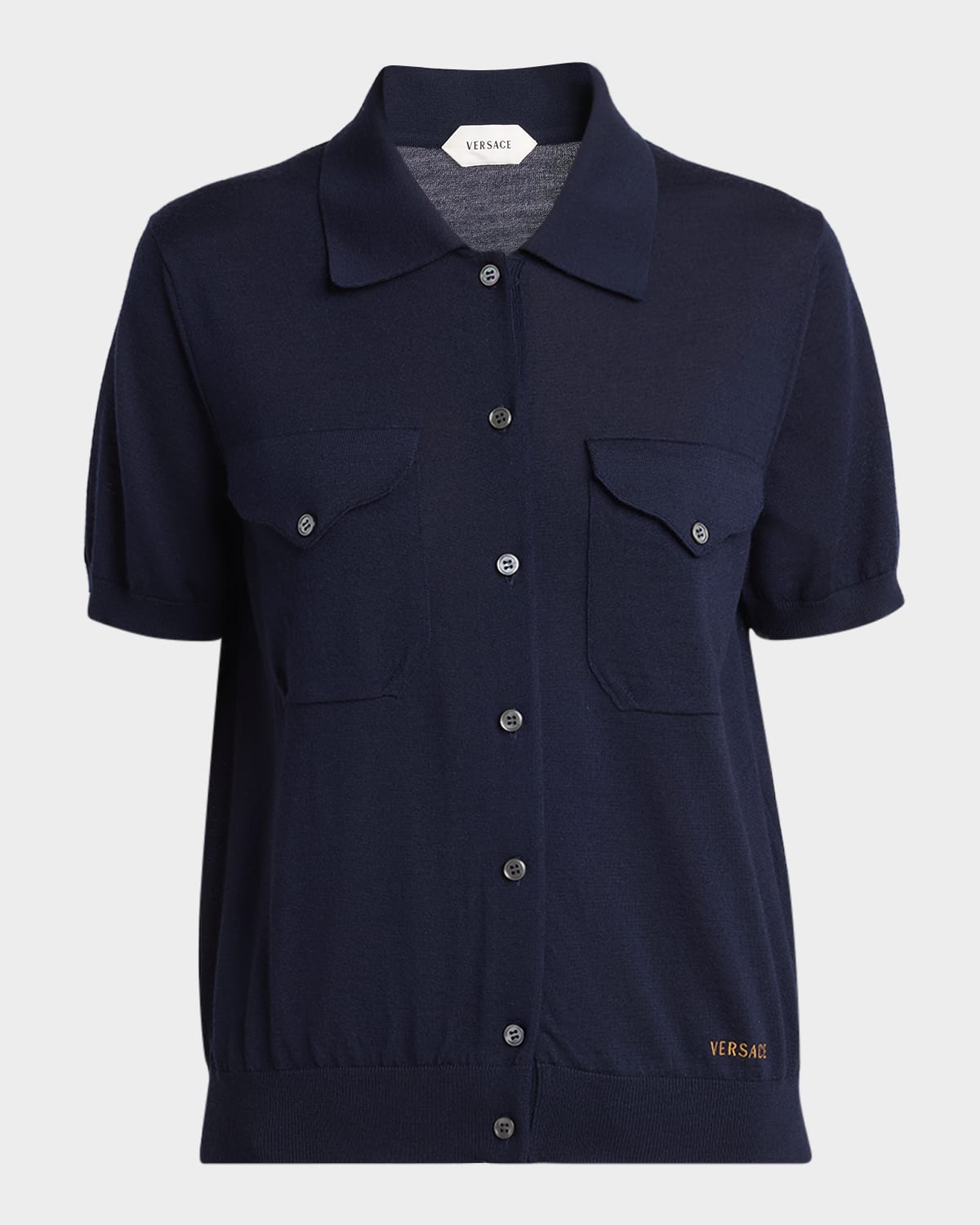 Versace Knit Button-Front Shirt