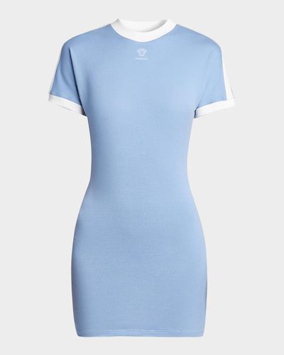 Versace La Vacanza Medusa Logo Stretch Cotton T-Shirt Dress