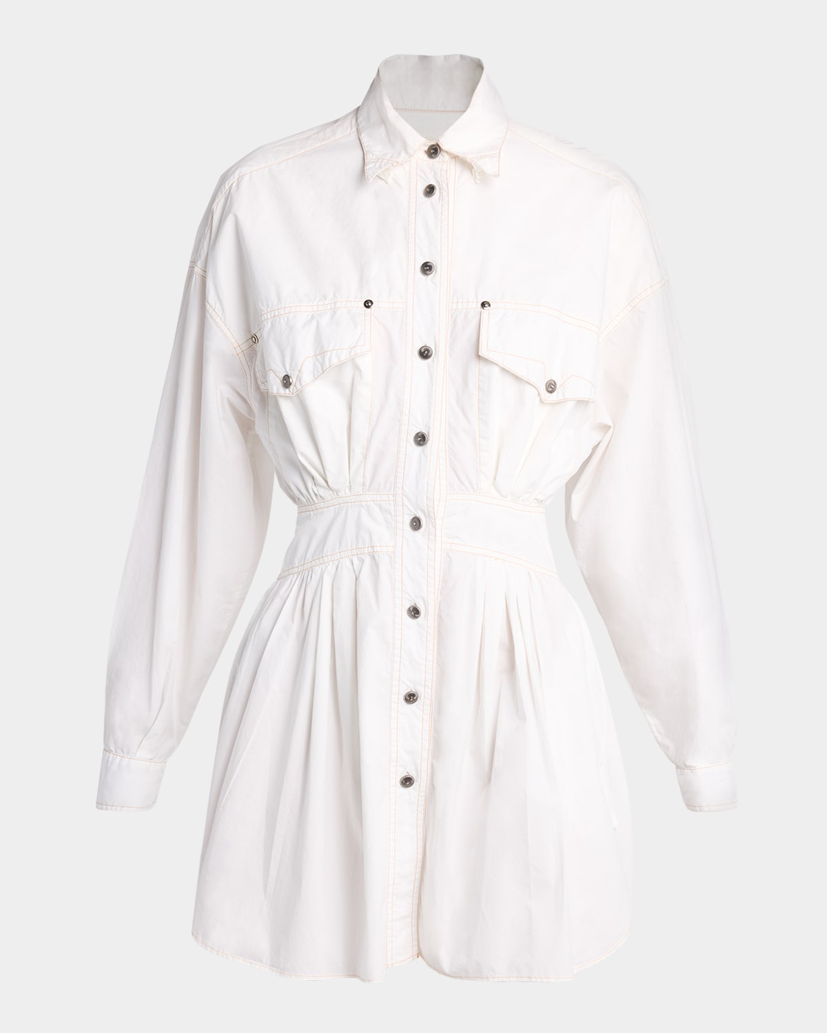 Versace Long-Sleeve Poplin Mini Dress