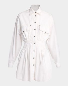 Versace Long-Sleeve Poplin Mini Dress