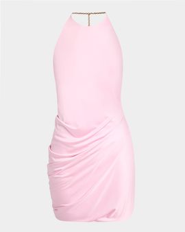 Versace Medusa Chain Satin-Viscose Mini Dress