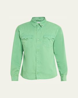 Versace Men's Medusa-Coin Cotton Western Shirt