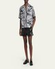 Versace Men's Silk Abstract La Greca-Trim Camp Shirt - 2