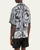 Versace Men's Silk Abstract La Greca-Trim Camp Shirt - 3