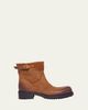 Versace Men's Suede La Medusa Buckle Ankle Boots - 1