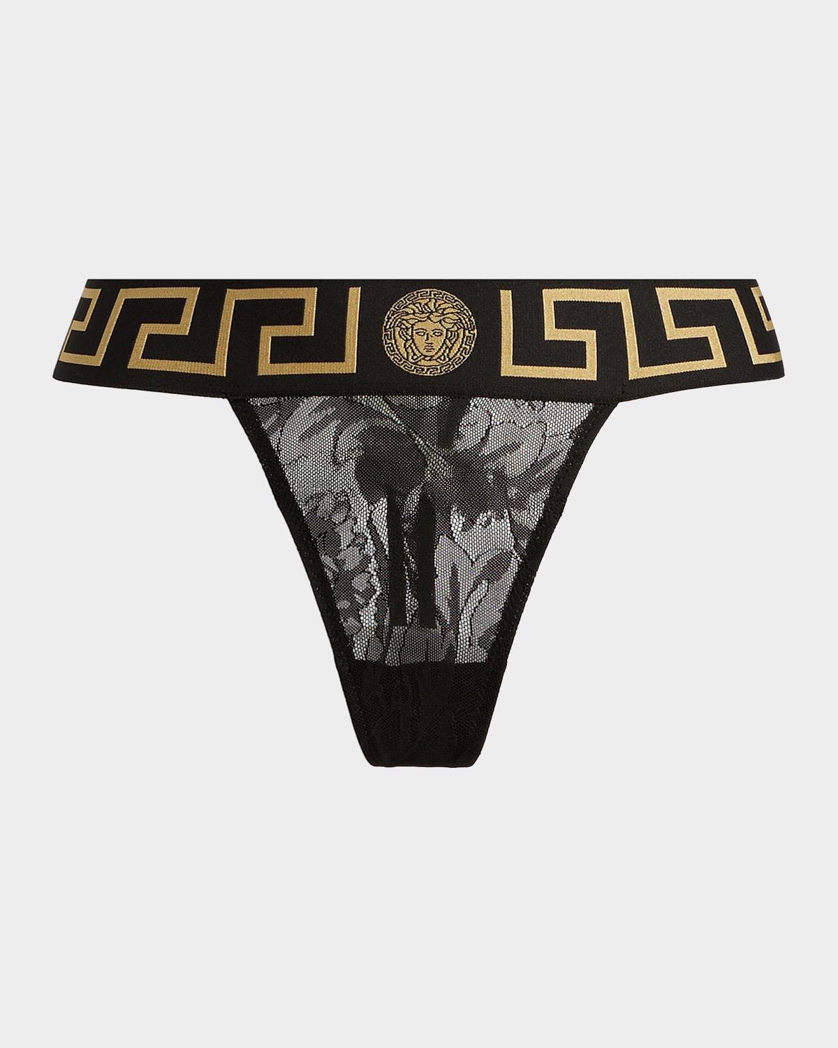 Versace Perizoma Greca Jacquard Thong
