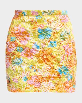 Versace Printed Duchess Silk Mini Skirt