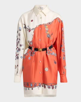 Versace Printed Silk Twill Shirtdress