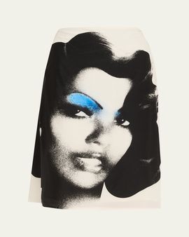 Versace Printed Silk Twill Skirt