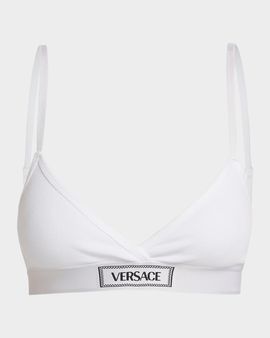 Versace Rib-Knit Logo Bralette