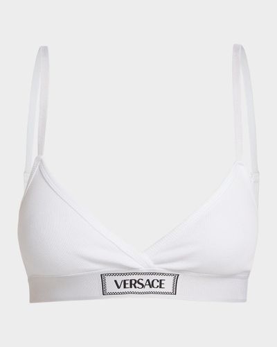 Versace Rib-Knit Logo Bralette