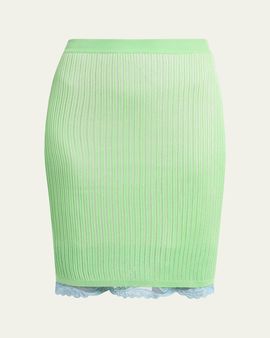 Versace Ribbed Lace Skirt