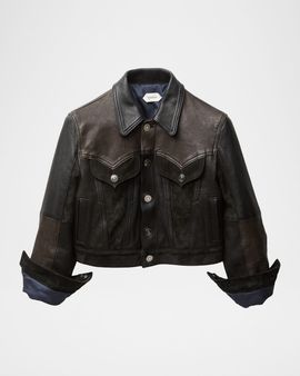 Versace Slim Leather Patchwork Jacket