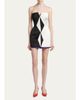 Versace Strapless Diamond Paneled Satin Mini Cocktail Dress - 2