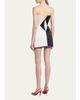 Versace Strapless Diamond Paneled Satin Mini Cocktail Dress - 3