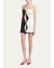 Versace Strapless Diamond Paneled Satin Mini Cocktail Dress - 4