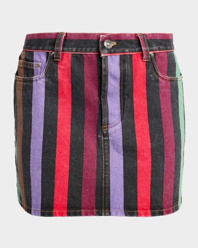 Versace Stripe Denim Mini Skirt