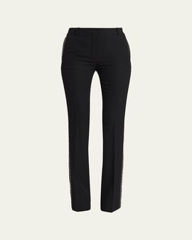 Versace Studded Slim Wool Trousers