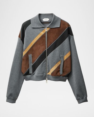 Versace Suede Patchwork Zip Jacket