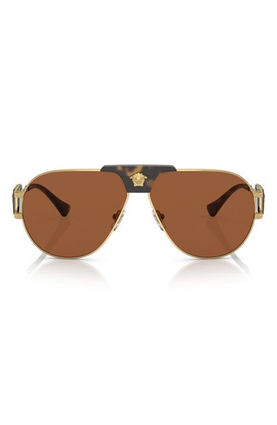 Versace Versace 63mm Oversize Pilot Sunglasses