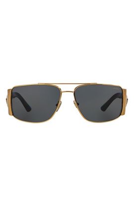 Versace Versace 63mm Polarized Oversize Rectangular Sunglasses