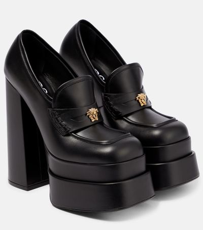Versace Versace Aevitas leather platform loafer pumps