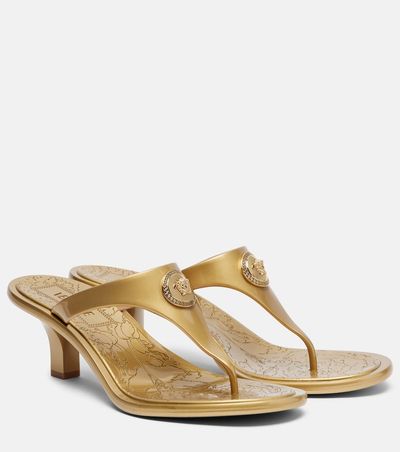 Versace Versace Alia 55 metallic thong sandals