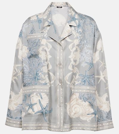 Versace Versace Barocco Sea oversized silk twill shirt