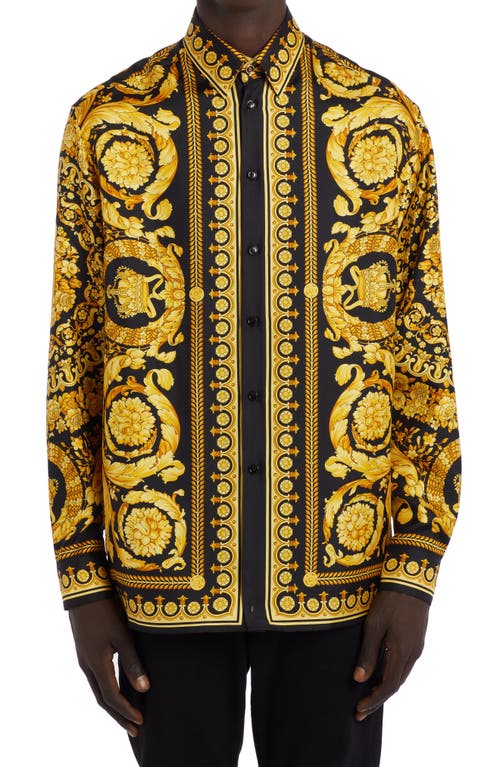 Versace Versace Barocco Silk Button-Up Shirt