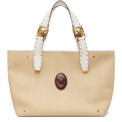 Versace Versace Beige Rivière Large Raffia Tote