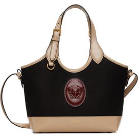 Versace Versace Black & Beige Rivière Small Canvas Tote