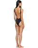 Versace Versace Black & Gray Embroidered-Logo One-Piece Swimsuit - 3