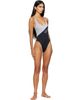 Versace Versace Black & Gray Embroidered-Logo One-Piece Swimsuit - 4